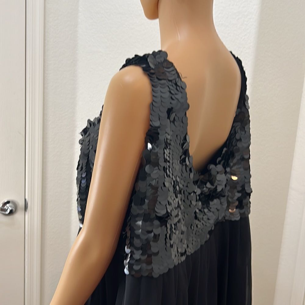 Dress Barn Woman Collection Size 22W Black Scoop Neck Short Sleeve Shimmer Dress - Picture 4 of 10